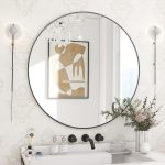 Black Circle Mirror, Marco de metal，Wall Mirror for Entryway, Bathroom, Vanity, Sala de esEspejo circular negroirror